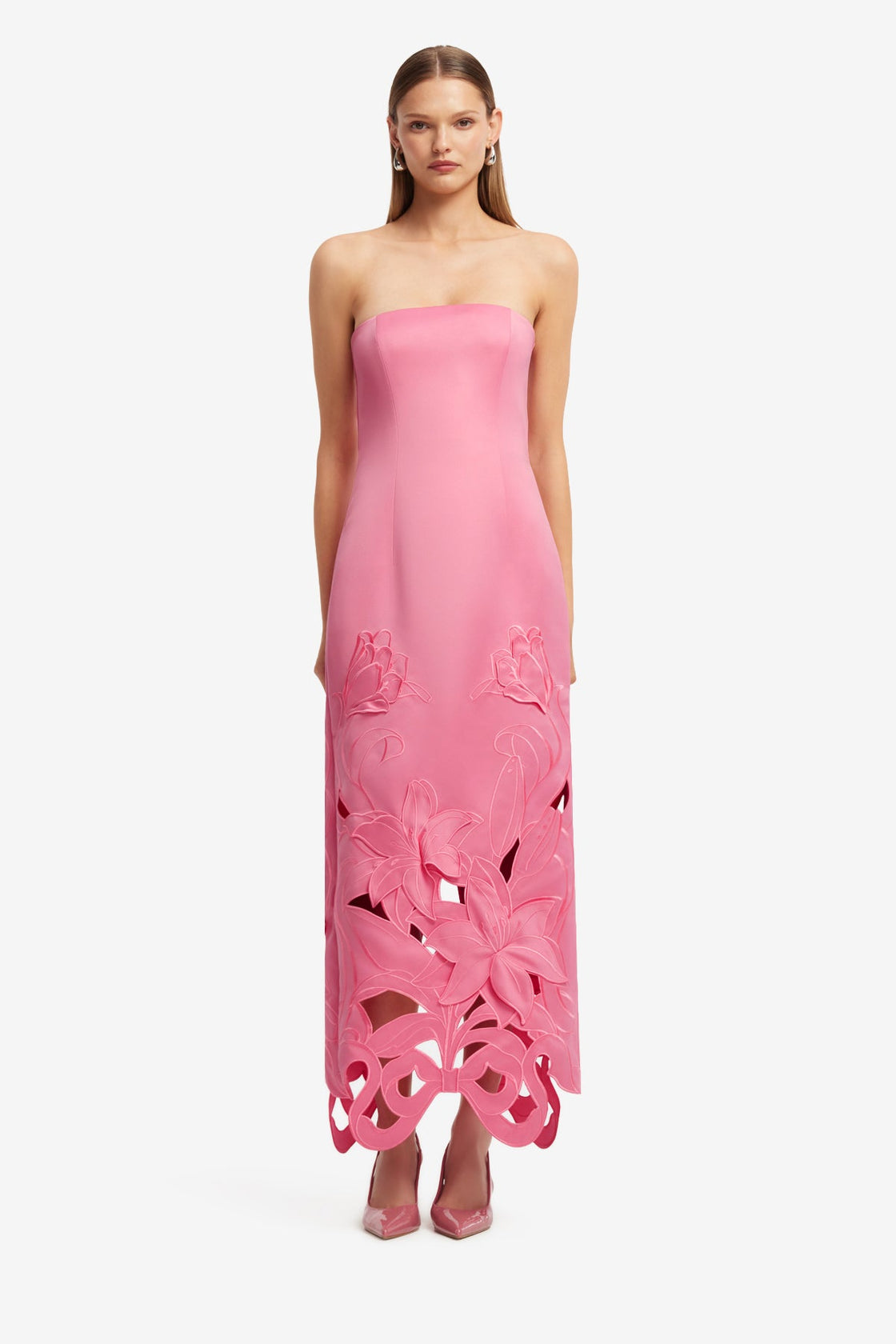 strapless open back dress Rayna Appliqué Bustier Maxi Dress