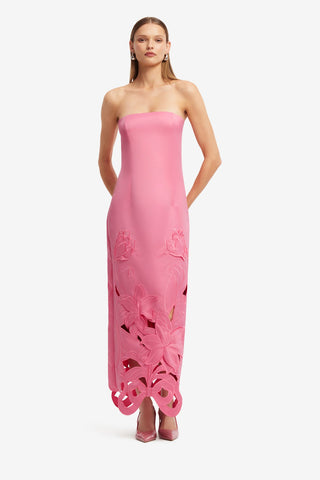 Rayna Appliqué Bustier Maxi Dress - Lily in Fuchsia Dress Maxi