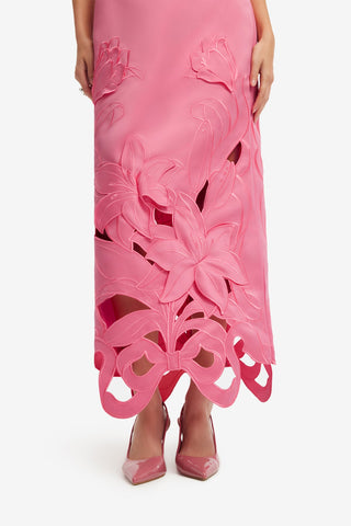 Rayna Appliqué Bustier Maxi Dress - Lily in Fuchsia Dress Maxi