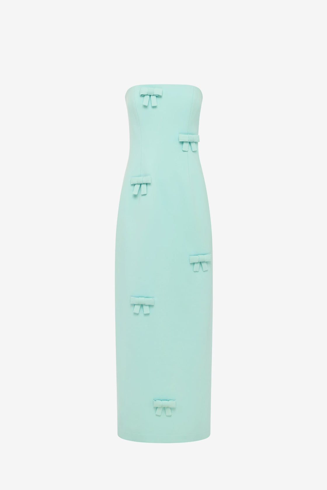 Rayna Bow Bustier Maxi Dress - Pale Turquoise Dress Maxi