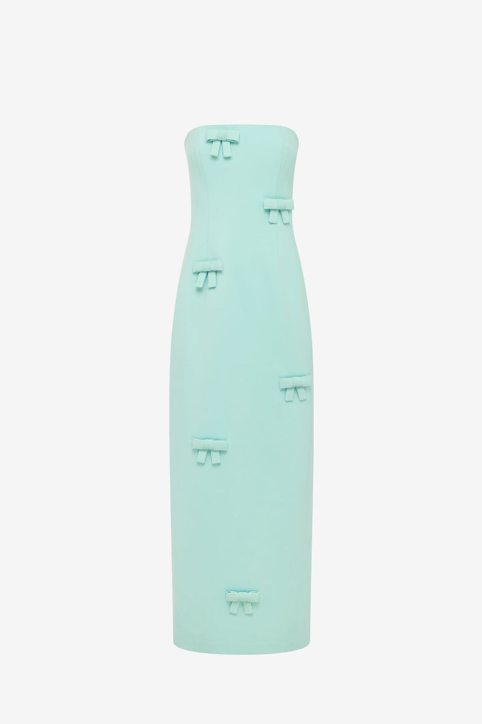 Rayna Bow Bustier Maxi Dress - Pale Turquoise Dress Maxi