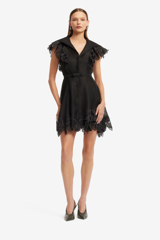 Isla Appliqué Mini Dress - Ebony Dress Mini