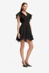 Isla Appliqué Mini Dress - Ebony Dress Mini