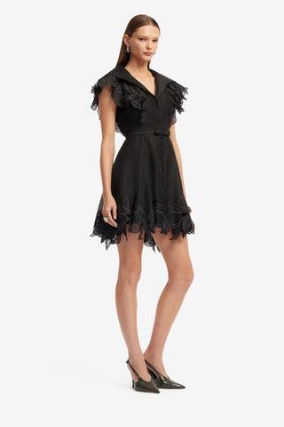 Isla Appliqué Mini Dress - Ebony Dress Mini