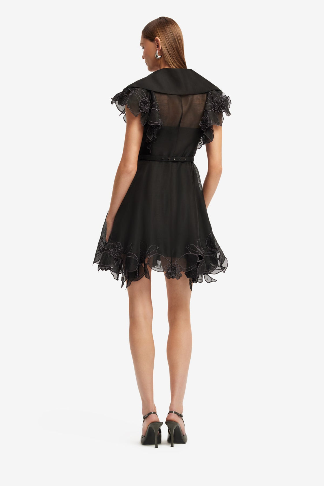 Isla Appliqué Mini Dress - Ebony Dress Mini