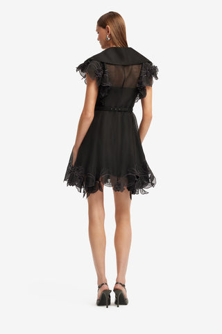 Isla Appliqué Mini Dress - Ebony Dress Mini
