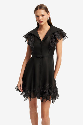 Isla Appliqué Mini Dress - Ebony Dress Mini