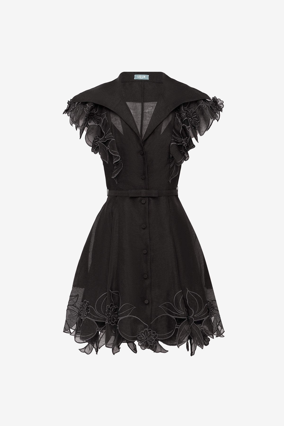Isla Appliqué Mini Dress - Ebony – LEO LIN