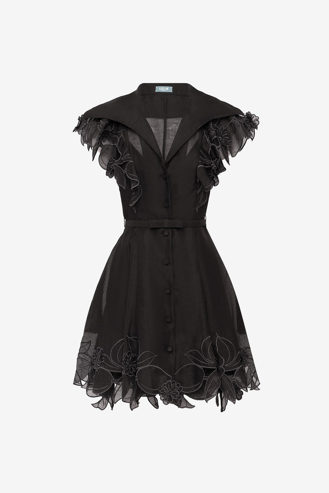 Isla Appliqué Mini Dress - Ebony Dress Mini