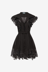 Isla Appliqué Mini Dress - Ebony Dress Mini