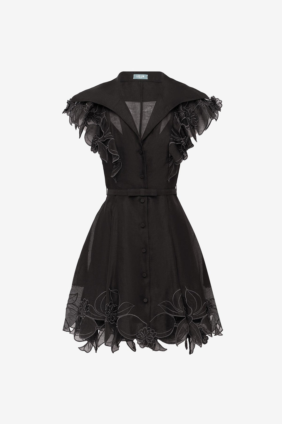 Isla Appliqué Mini Dress - Ebony Dress Mini