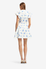 Isla Mini Dress - Ditsy Floral Print in Snow Dress Mini