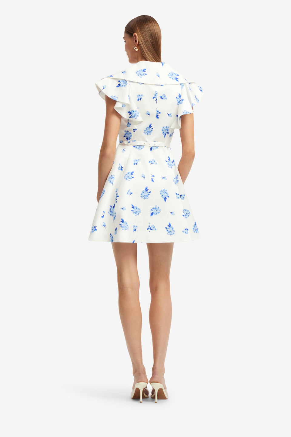 Isla Mini Dress - Ditsy Floral Print in Snow Dress Mini