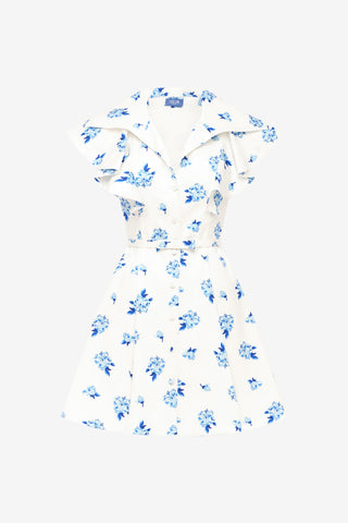 Isla Mini Dress - Ditsy Floral Print in Snow Dress Mini