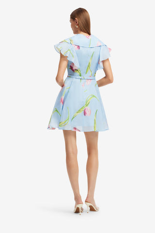 Isla Mini Dress - Tulip Print in Blue Dress Mini