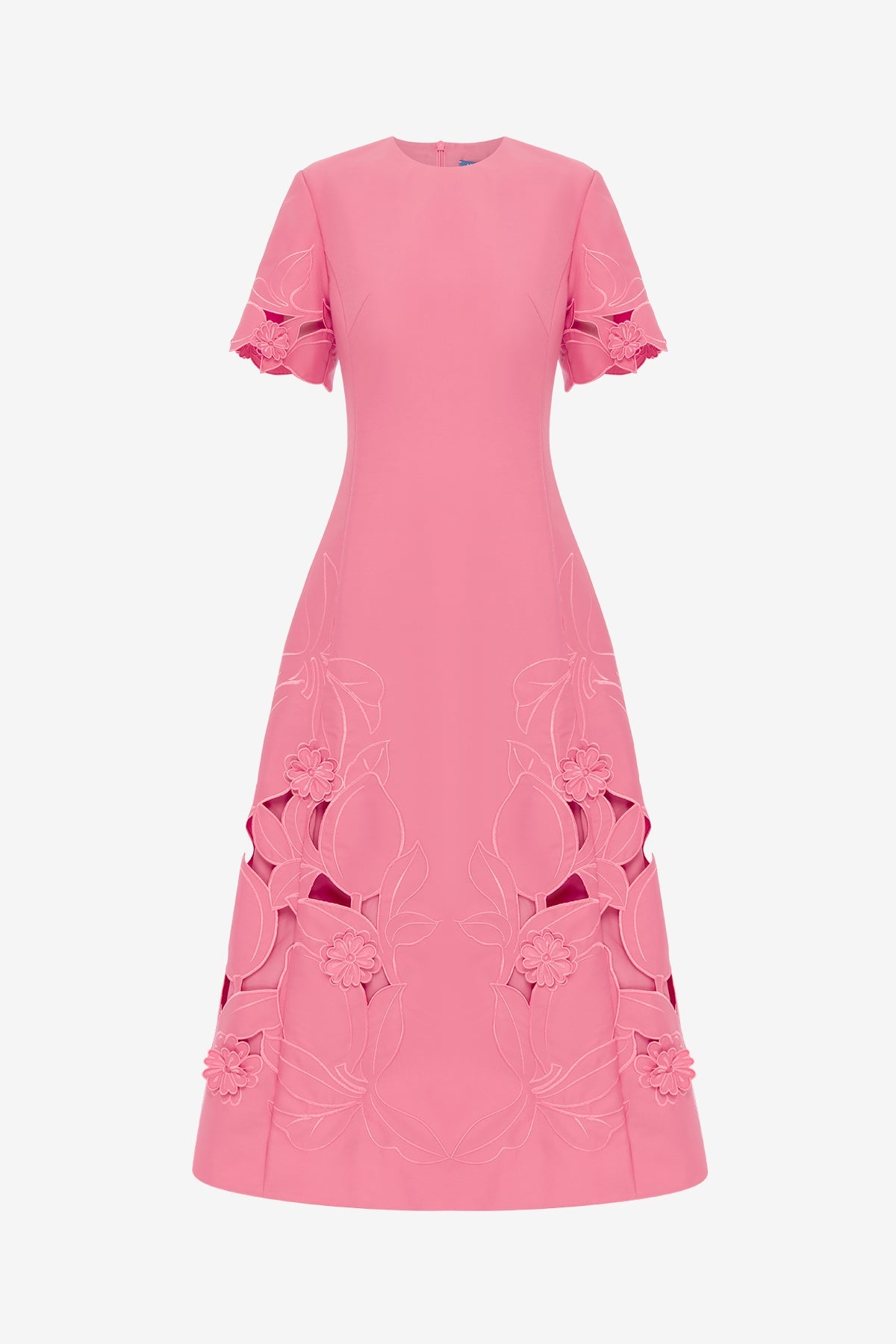 Caroline Appliqué Short Sleeve Midi Dress - Fuchsia – LEO LIN