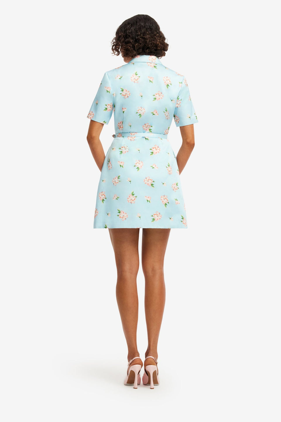 Exclusive LEO LIN Brigitte Mini Dress - Ditsy Floral Print in Blue