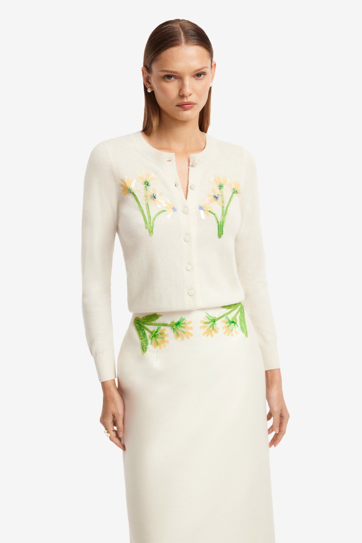 Quinn Embellished Wool Midi Skirt - Wildflower – LEO LIN