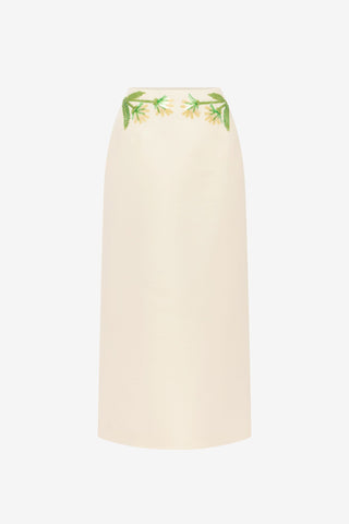 Quinn Embellished Wool Midi Skirt - Wildflower Skirts