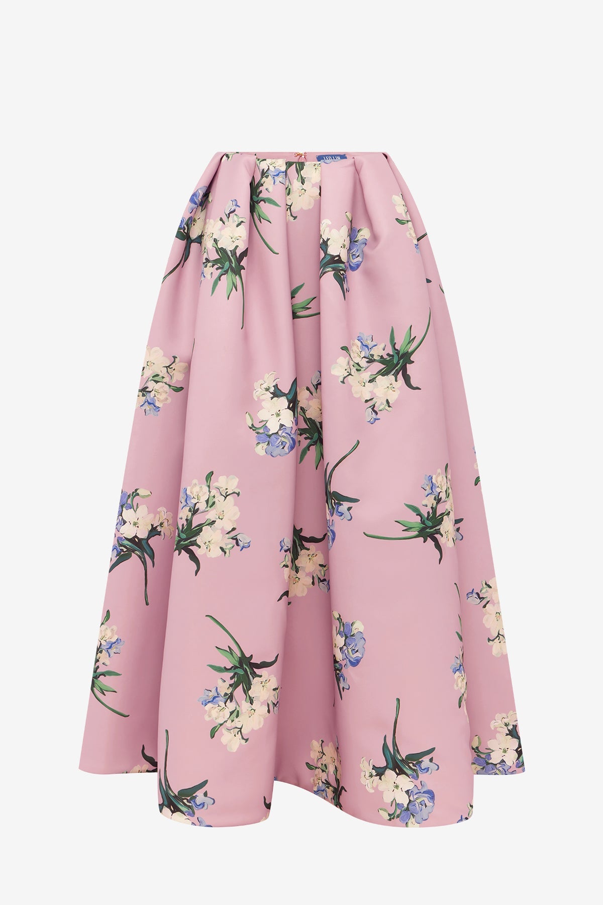 Victoria Puff Maxi Skirt - Bouquet Print in Pastel Pink – LEO LIN