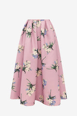 Victoria Puff Maxi Skirt - Bouquet Print in Pastel Pink Skirts