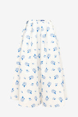 Victoria Puff Maxi Skirt - Ditsy Floral Print in Snow Skirts
