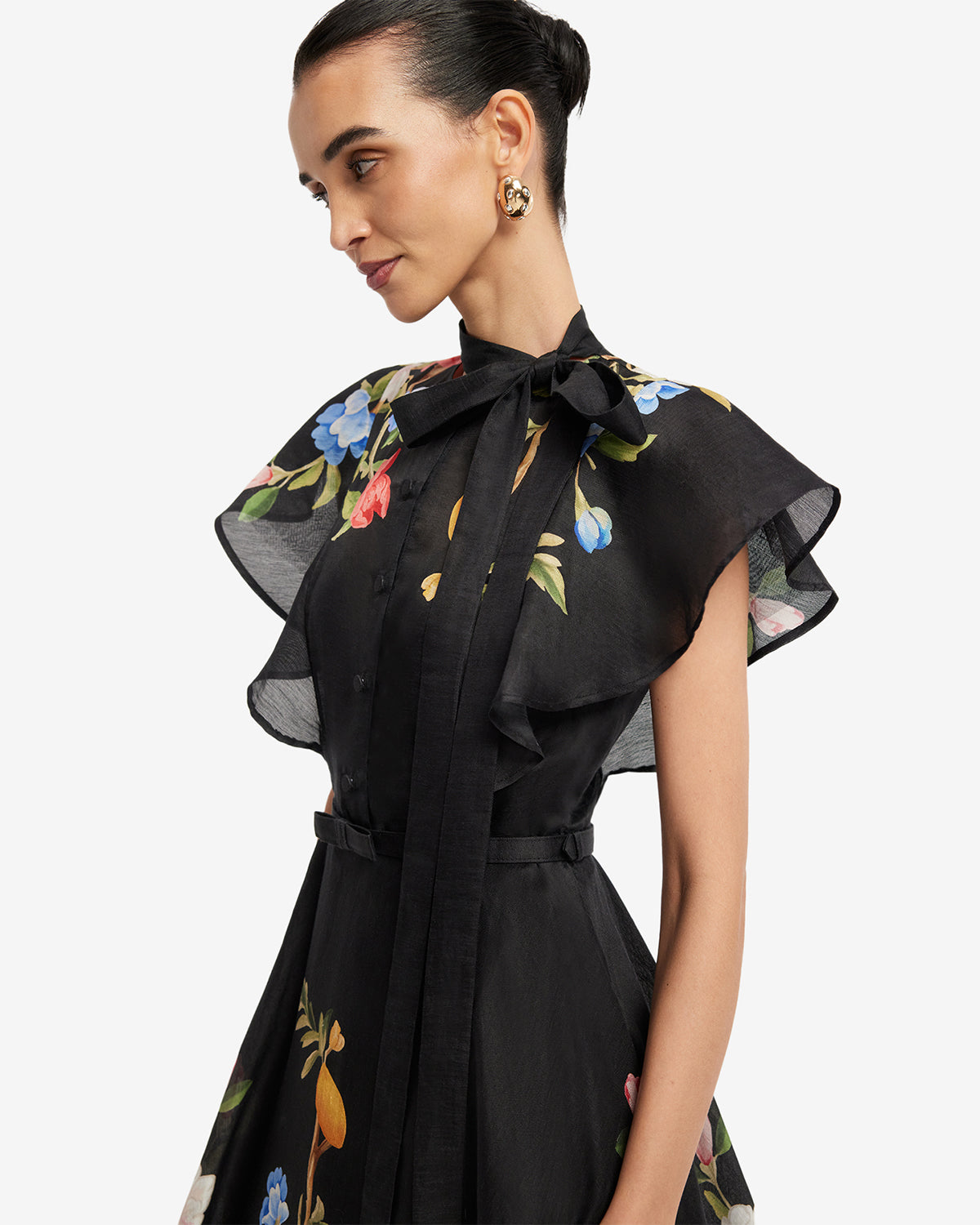 elsie floral midi dress Elsie Flutter Sleeve Midi Dress