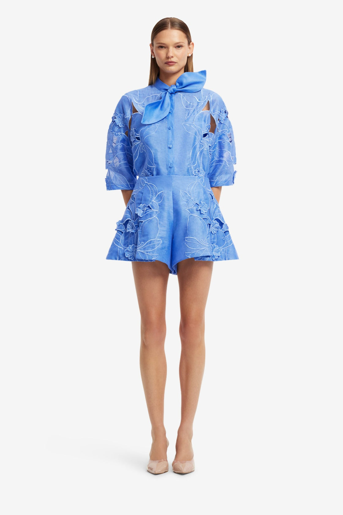 Abby Appliqué Shorts - Azure Shorts