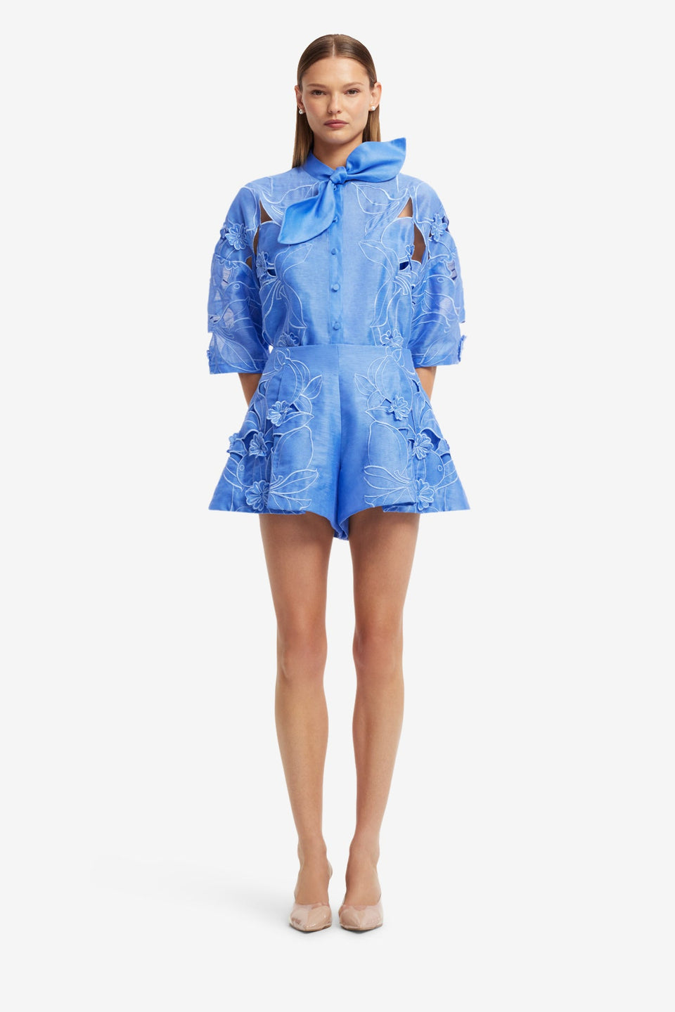 Abby Appliqué Shorts - Azure Shorts