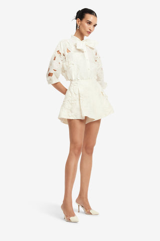 Abby Appliqué Shorts - Snow Shorts