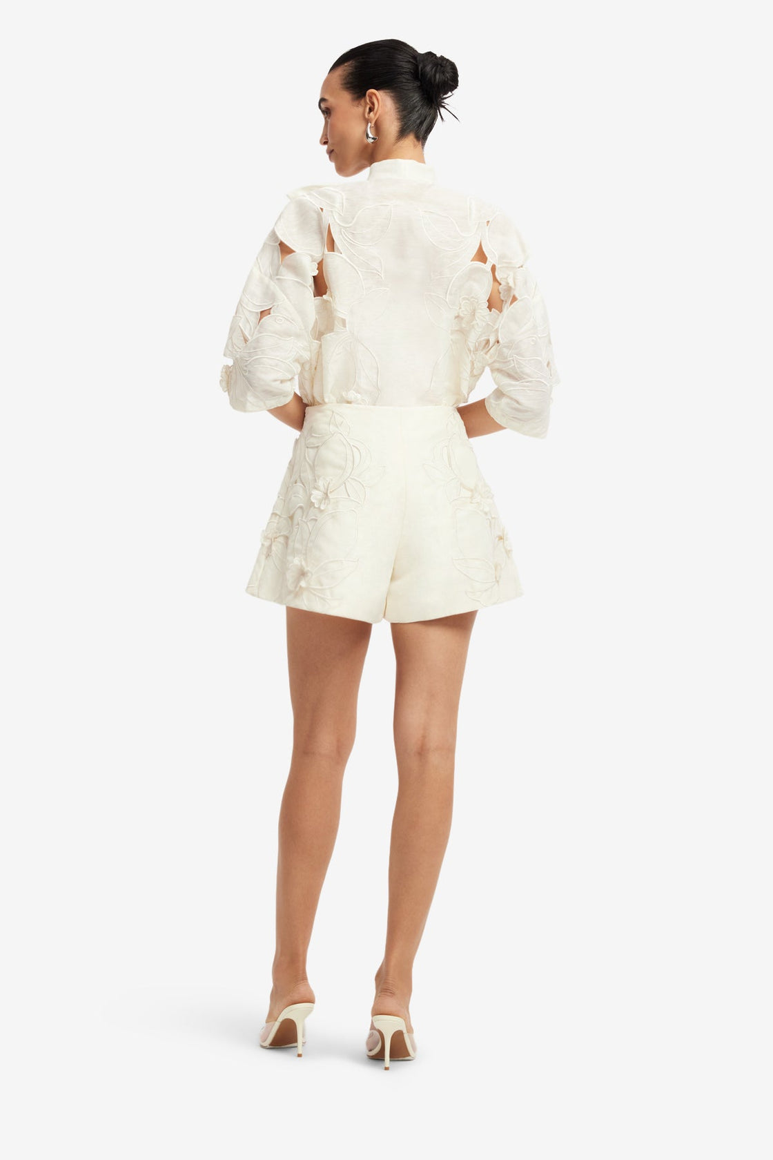 Abby Appliqué Shorts - Snow Shorts