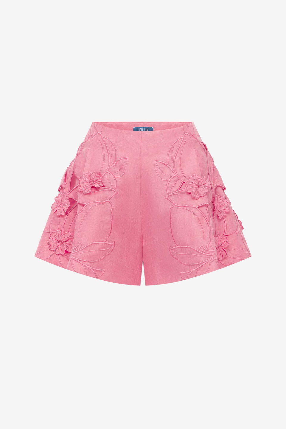 Exclusive LEO LIN Abby Applique Shorts - Fuchsia