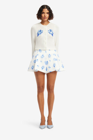 Abby Shorts - Ditsy Floral Print in Snow Shorts