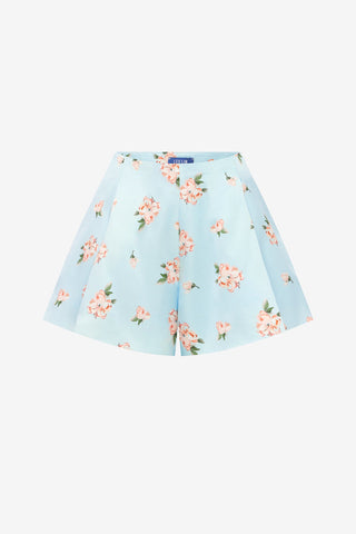 Abby Shorts - Ditsy Floral Print in Blue Shorts