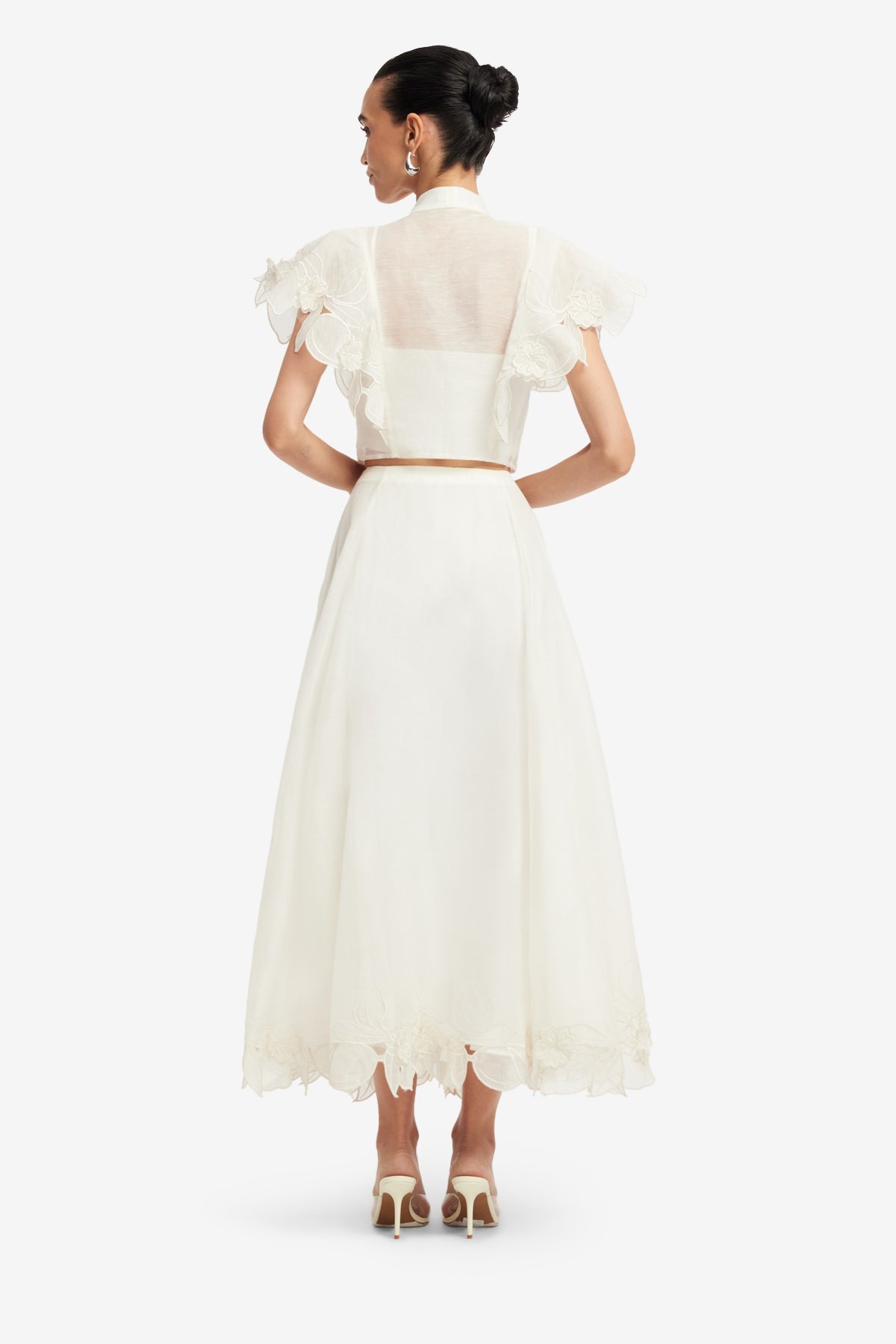 Jasmine Appliqué Flutter Sleeve Top - Snow – LEO LIN