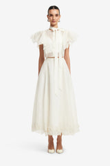 Leila Appliqué Midi Skirt - Snow Skirts