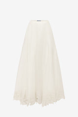 Leila Appliqué Midi Skirt - Snow Skirts