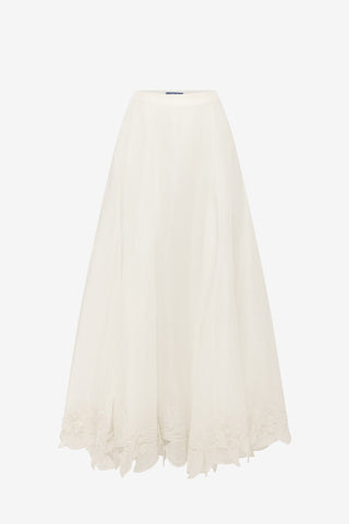 Leila Appliqué Midi Skirt - Snow Skirts
