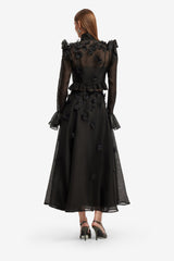 Leila Petal Midi Skirt - Ebony Skirts
