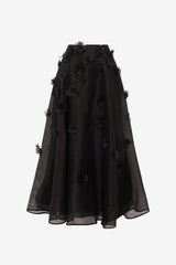 Leila Petal Midi Skirt - Ebony Skirts