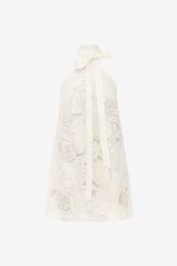 Lola Appliqué Halterneck Mini Dress - Snow Dress Mini