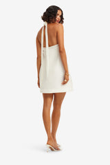 Lola Appliqué Halterneck Mini Dress - Snow Dress Mini