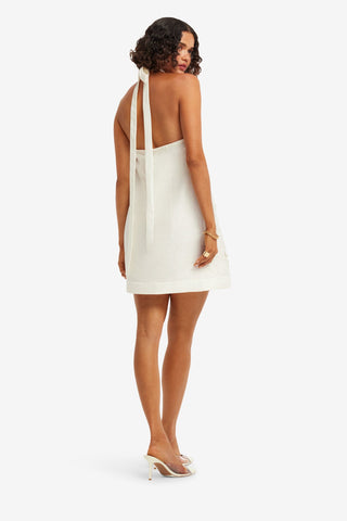 Lola Appliqué Halterneck Mini Dress - Snow Dress Mini
