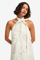 Lola Appliqué Halterneck Mini Dress - Snow Dress Mini