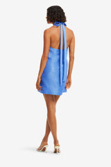 Lola Appliqué Halterneck Mini Dress - Azure Dress Mini