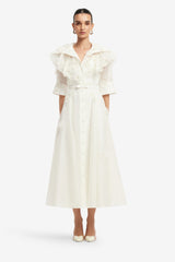 Anya Petal Midi Dress - Snow Dress Midi