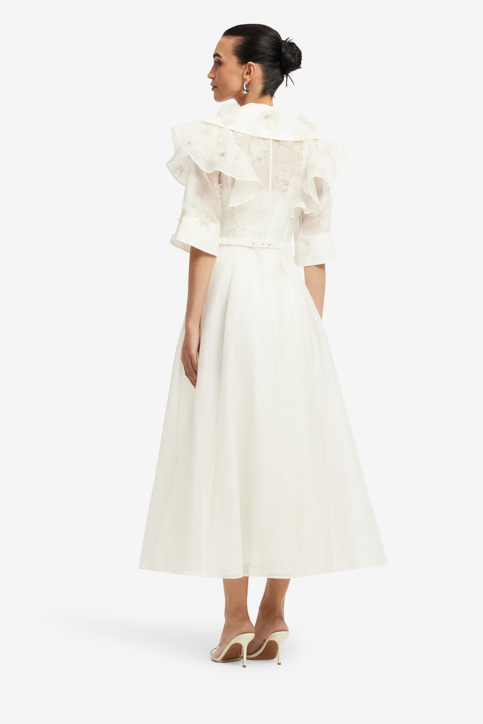 Anya Petal Midi Dress - Snow Dress Midi