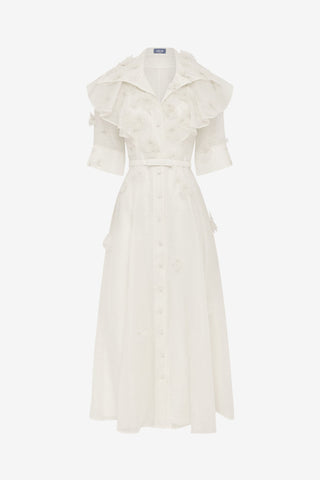 Anya Petal Midi Dress - Snow Dress Midi