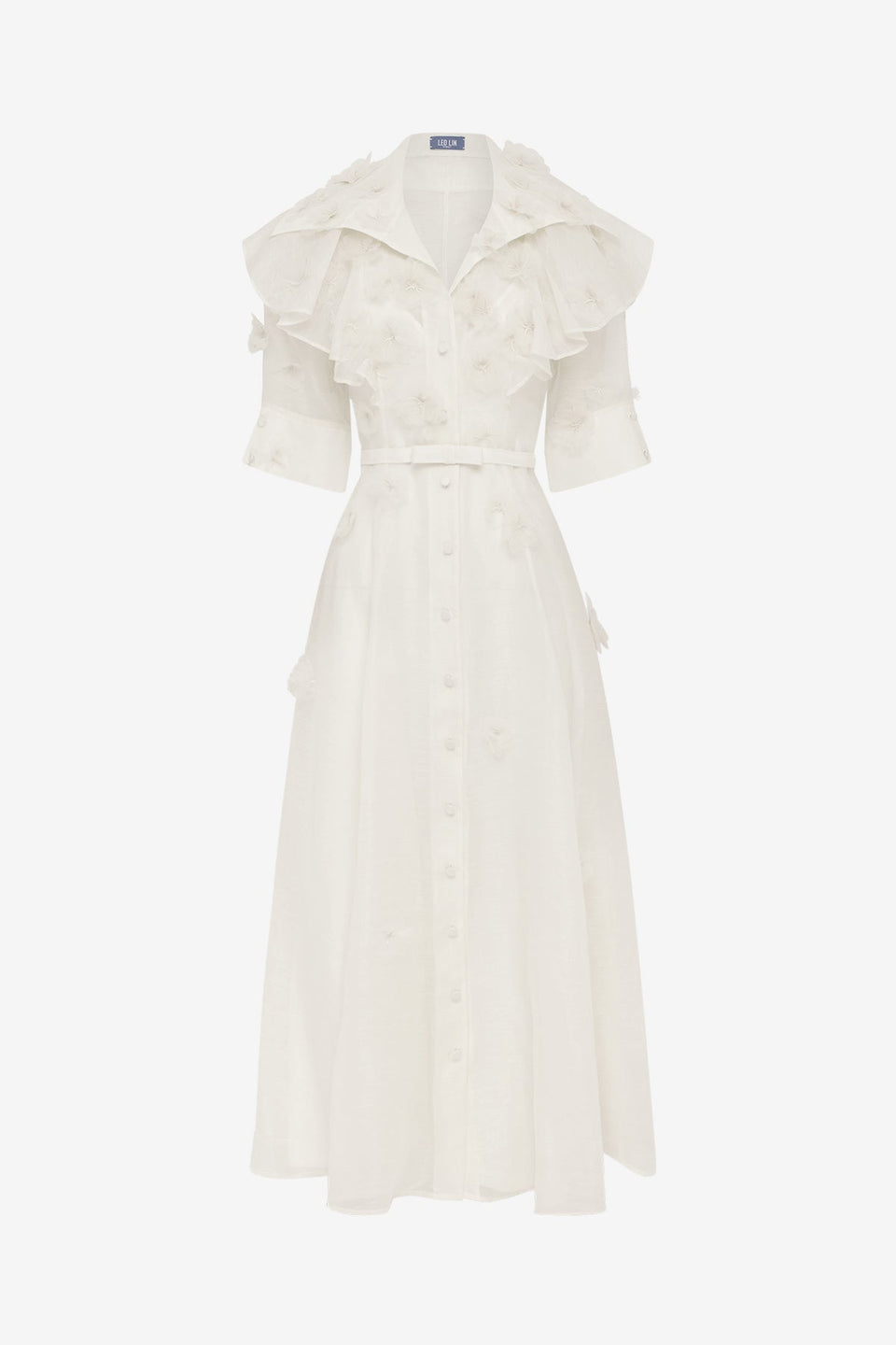 Anya Petal Midi Dress - Snow Dress Midi