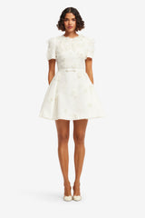Elyse Petal Short Sleeve Mini Dress - Snow Dress Mini